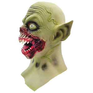 Máscaras de Halloween, Máscara de Demonio Verde Aterrador, Cubrecabezas de Látex, Accesorios de Maquillaje, Máscara Facial Terrificante - Product Image 5