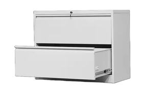 Archivador lateral de acero de 2 cajones con cierre centralizado Muebles de oficina duraderos Características bloqueables de metal de golpe ancho - Product Image 4