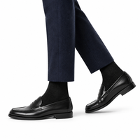 Chaussettes pour hommes, 90% laine, 10% nylon, respirantes, antibactériennes, durables, décontractées, pour l'automne, usage quotidien