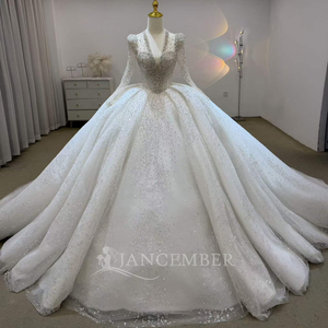 Lsjj148 Elegant Ivory Bohemian Bridal Gown Heavy Beaded Bodice Sparkle Tulle Ball Gown Princess <b>Wedding</b> Dress Chapel for - Product Image 1