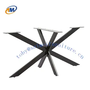 Endüstriyel ağır hizmet tipi siyah/gri Metal boru örümcek ayaklı masa tabanı fabrika