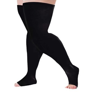 <b>Women</b> Thigh High <b>Compression</b> <b>Socks</b> Plus Size Nylon Solid Color Medium Tube Sports Casual Wear - Product Image 5