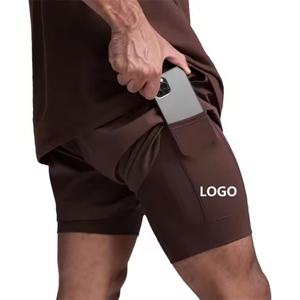 Pantalones Cortos Deportivos para Hombre al por Mayor, de Secado Rápido, con Bolsillo para Teléfono, Logotipo Personalizado, Diseño de Diseñador - Product Image 1