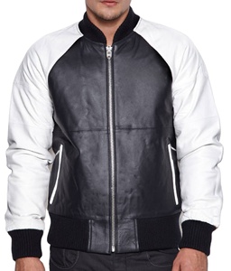 Wholesที่กำหนดเองแจ็คเก็ตหนังแขนกีฬาเบสบอลแจ็คเก็ตHC092 - Product Image 1