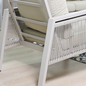طقم أريكة حديقة خارجية حديثة من الألومنيوم مع طاولة طعام للفنادق والفلل والساحات - Product Image 4