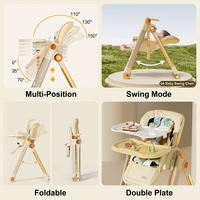 Chaise haute de luxe OEM pour bébé, chaise de repas moderne inclinable pour nourrisson, chaise haute d'alimentation pour bébé