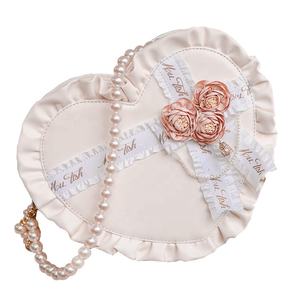 Sac Lolita personnalisé en forme de cœur, sac à main en cuir PU, sac à bandoulière, sac <span class=keywords><strong>Ita</strong></span> avec décoration en <span class=keywords><strong>rose</strong></span> et bord festonné pour femme - Product Image 2