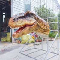 Dinozor Eğlence Parkı İnteraktif Dekorasyon Robotik Animatronik Dinozor Başı Satılık animatronik modeller
