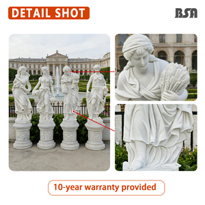 Estatua de la Diosa Griega de las Cuatro Estaciones Tallada a Mano en Mármol Natural BSA, Escultura Mitológica de las Cuatro Estaciones para Jardín o Patio Exterior - Product Image 3
