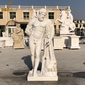 Manguera de Jardín, Estatua de Hércules Griego con Barba, Tamaño Real, de Mármol Blanco, para Decoración de Restaurantes - Product Image 1