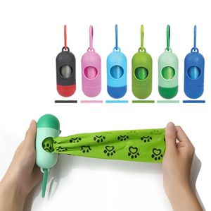 Promotional Pill Shaped Dog Poop Bag Holder Pet Poop Clean Dog Waste Bag Dispenser
