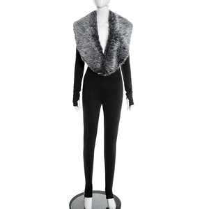 <span class=keywords><strong>Mono</strong></span> de <span class=keywords><strong>fiesta</strong></span> ajustado de manga larga con cuello bajo y guantes integrados, de moda sexy con cuello de piel, para <span class=keywords><strong>mujer</strong></span>, tendencia otoño-invierno 2026 - Product Image 3