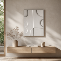 Décoration murale en toile 3D sur mesure, style scandinave Japandi, peinture abstraite aux tons terreux, encadrement en alliage d'aluminium