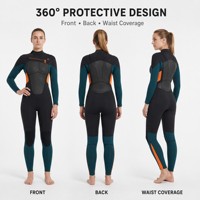 Combinaison de plongée intégrale 3/2 mm pour femme à manches longues pour le kitesurf, la voile et la plongée