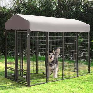 8*4 * 5ft nhiệm vụ nặng nề lớn chó ngoài trời cũi thú cưng playpen chó nhà Hàn lưới bảng điều khiển với mái nhà với hàng rào chó không thấm nước - Product Image 5