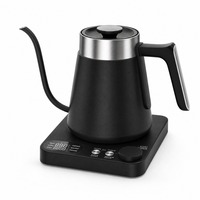 Bouilloire électrique à col de cygne personnalisable OEM/ODM avec logo, 1L, 1200W, 6 préréglages de température, pour la maison et la cuisine