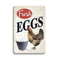 Letreros de Metal con Diseño de Pollo Personalizado, Placas de Metal Vintage con Huevos Divertidos, Decoración de Animales de Granja