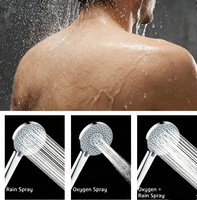 Pommeau de douche hygiénique à prix abordable avec buses en silicone amovibles, anti-obstruction, jet pluie et oxygène, pour salle de bain
