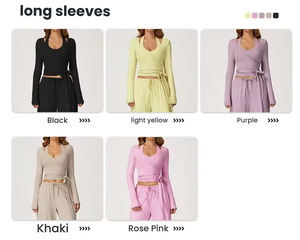 Ensemble de sport 3 pièces respirant pour femme : soutien-gorge de sport, pantalon évasé et veste - Product Image 6