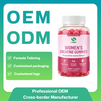 Gummies de créatine pour femmes, saveurs de fruits naturels mélangées, emballage personnalisé, fabrication en gros, marque privée OEM ODM