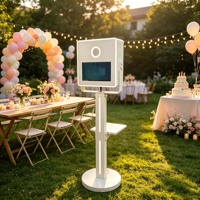 Nouvelle cabine photo 2026 de 15,6 pouces à écran tactile, angle réglable, avec support d'imprimante et plaque arrière pour fêtes et événements d'entreprise
