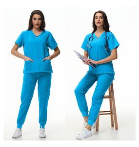 Offre Spéciale – Tenues Médicales <span class=keywords><strong>Anti</strong></span>-rides Lavables en Tissu Doux pour Femmes – Ensembles de Blouses et Pantalons de Jogging pour Infirmières – Uniformes d'Hôpital - Product Image 1