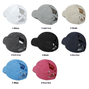 À séchage rapide respirant maille queue de cheval casquette de Baseball réglable Sports de plein air chapeau de <span class=keywords><strong>soleil</strong></span> pour les femmes Logo personnalisé broderie - Product Image 5