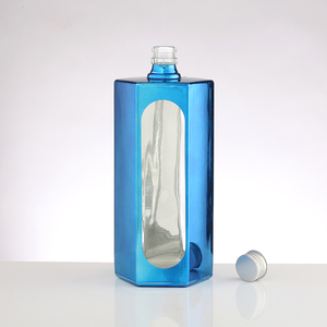 Sang trọng màu xanh Tequila rượu <span class=keywords><strong>Gin</strong></span> 750ml Chai thủy tinh mạ điện Vodka Chai - Product Image 3