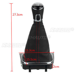 Poignée de levier de vitesses manuelle 5 vitesses pour voiture, avec soufflet en cuir, pour VW Golf 5 6 - Product Image 6