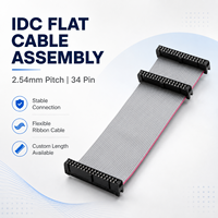 Graues Flachbandkabel 2,54mm 34-polig IDC Montage-Verbindungskabel für Computer LED Industrieausrüstung