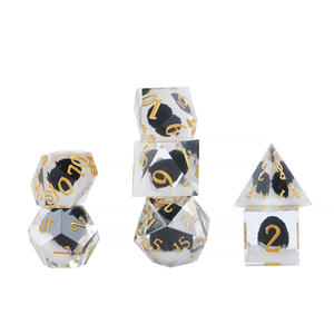 Juego de dados RPG de plástico acrílico de resina poliédrica DND hecho a mano, accesorios para juegos rodantes de primera calidad - Product Image 5