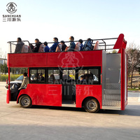 Prix bon marché Ville électrique à piles Open Top voiture de navette touristique Visite Bus à deux étages pour parc d'attractions