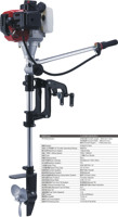 Nouveau moteur hors-bord pour bateau, petit moteur à essence refroidi par air, 2HP, 2 temps, 52cc, SurgeGo