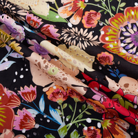 Tissu en coton à œillets imprimé numérique de luxe, tissu en dentelle 100% coton brodé de fleurs de haute qualité pour vêtements féminins