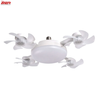 Ventilateur de plafond modulaire multi-têtes avec télécommande, éclairage LED, base E27, petit ventilateur de plafond avec lumière pour chambre à coucher