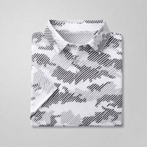 Polo de golf pour homme, blanc, camouflage, manches courtes, séchage rapide, respirant, extensible, vêtements de sport décontractés, pour le golf en plein air, en stock - Product Image 5