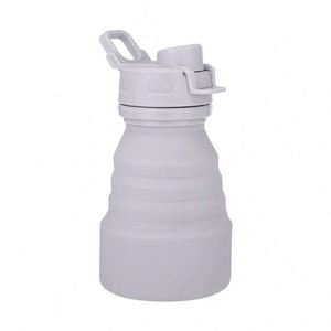 Collapsible Plastic Water Bottle 500Ml Flip Up Straw Lid Bpa Free Minimalist Design For Hiking Camping Travel Unisex - Product Image 1