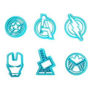 6 unids/set creativo galletas cortador sello portátil <span class=keywords><strong>vengadores</strong></span> Galleta de azúcar decoración DIY niños de suministros de cocina - Product Image 2