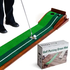 Nouvelle tendance populaire tapis de golf en bois massif gazon artificiel système de retour de balle automatique tapis d'entraînement de golf