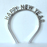 Serre-tête en plastique « Bonne Année » à lettres en blocs, directement de l'usine, accessoire de cheveux pour fête, accessoire photo pour le réveillon du Nouvel An
