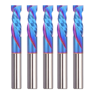 1/4 1/2 3/8 Fresa Milling Cutter 2F Up&amp; Down Compression <strong>End</strong> <strong>Mill</strong> CNC Router Bit with DLC Rainbow/ <strong>Nano</strong> Blue <strong>Coating</strong> - Product Image 6