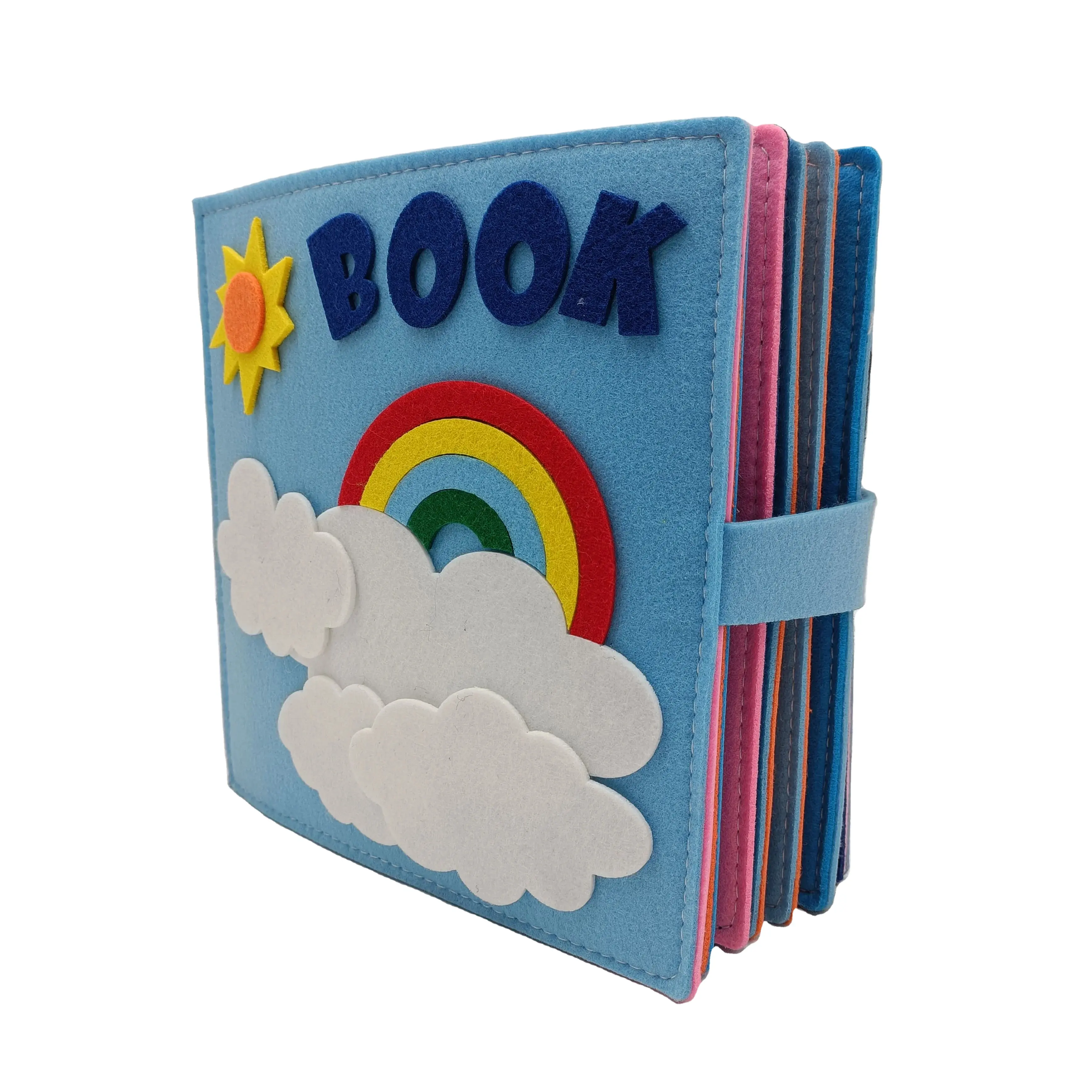 Kleinkinder beschäftigt Board 3D Baby Filz Regenbogen Buch Montessori Spielzeug für 1-4 Jahre alte Jungen Mädchen