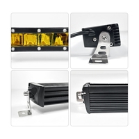 Nouvelle barre lumineuse LED de conduite pour voiture, 200W, 20 pouces, à faisceau unique (phares de croisement/route), en aluminium mince, blanc et ambre