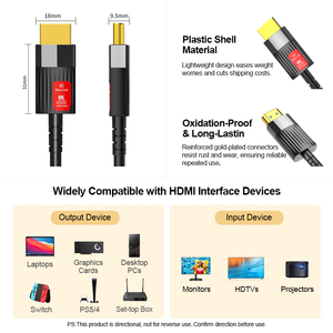 공장 가격 A282-1 <span class=keywords><strong>HDMI</strong></span> 광섬유 케이블 2.1 지원 48Gbps 8K60Hz 4K <span class=keywords><strong>HDMI</strong></span> HDTV 8K <span class=keywords><strong>HDMI</strong></span> 케이블 비디오 디스플레이 프로젝터 용 - Product Image 3