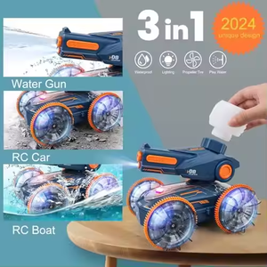 2024 Innovative Trends 2.4Ghz 4Wd Dual 3In1amphibious Remote Control Tank Toy Water Squirt Rc Stunt <b>Car</b> With Lights - Product Image 2