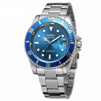 Jam Tangan Pria Baru Jam Tangan Tali Baja Tahan Karat Dial Besar Penunjuk Bercahaya Jam Tangan Mekanis Otomatis