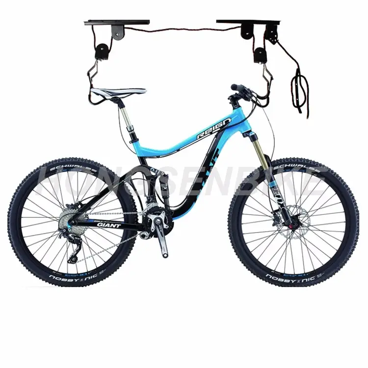 bike hoists ceiling mount bicycle lift heavy duty mountain bicycle hanging rack for Garage Indoor