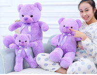 Ours en peluche grand format violet lavande avec ruban violet, jouet en peluche, grande poupée ours pour filles