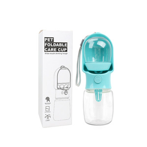 Portable 2-in-1 Plastic Water Bottle And Food Container For Dogs For Outdoor Travel For Cats With Box Package