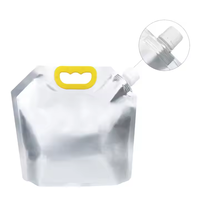 Sac debout écologique de 5 L 10L pour détergent liquide Pochette à bec en aluminium de 5 litres avec poignée en plastique pour emballage de gelée de lait